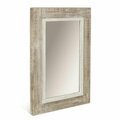 Homeroots Rectangular Rustic White Wash Finish Wall Mirror 379850